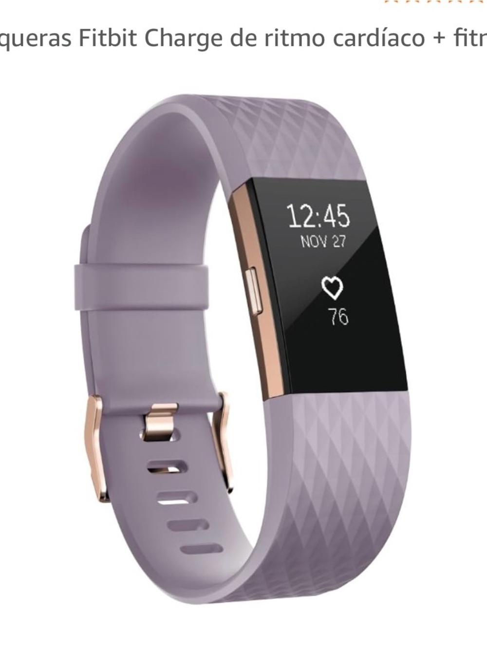 fitbit Lavender Silicone Band with Rose Gold Hardware